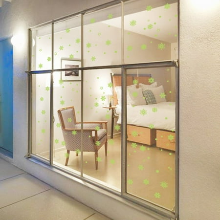 Luminous Snowflake Pattern Wall Sticker Removable Pvc Window Glass Wall NF